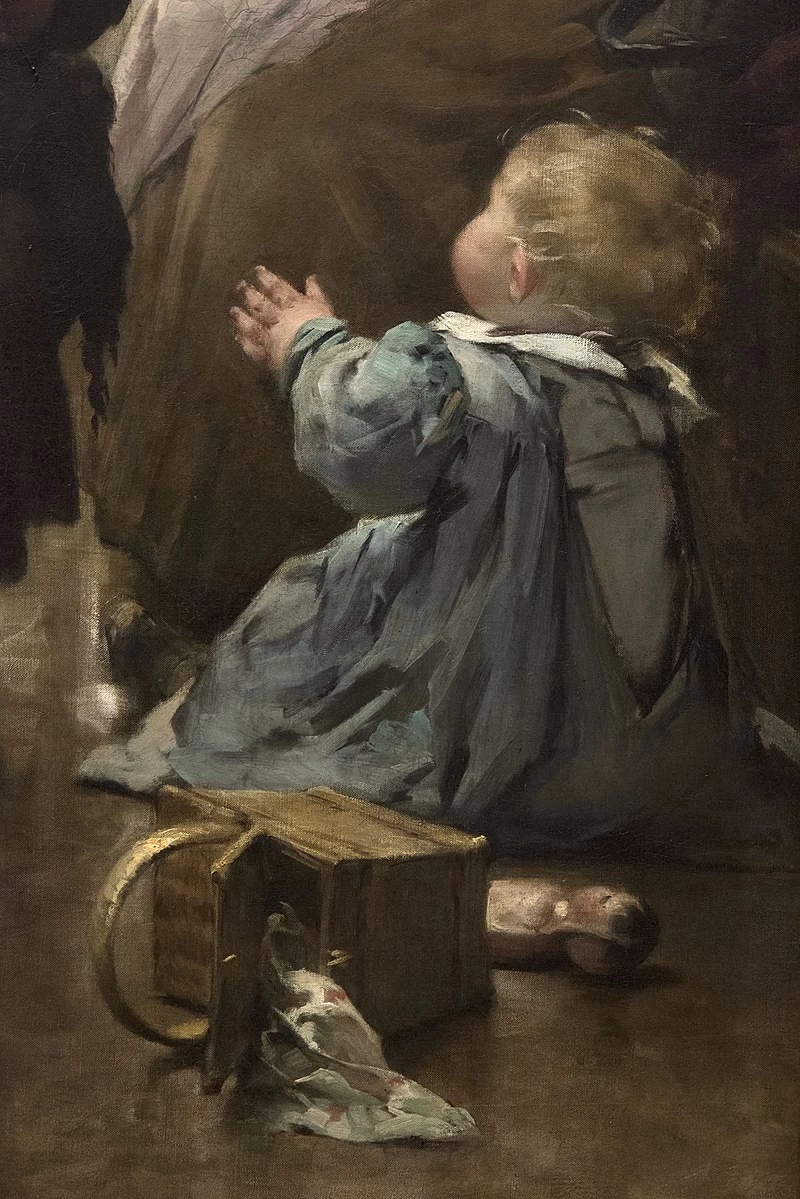 Il lavoro della goccia di latte al dispensario di Belleville - musée des Beaux, Arts de la ville de Paris dettaglio